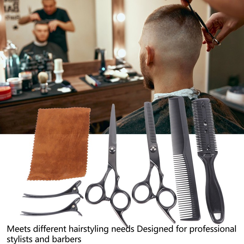 8pcs Haircut Scissors Comb Clip Bangs Thinning Combs Stainless Steel