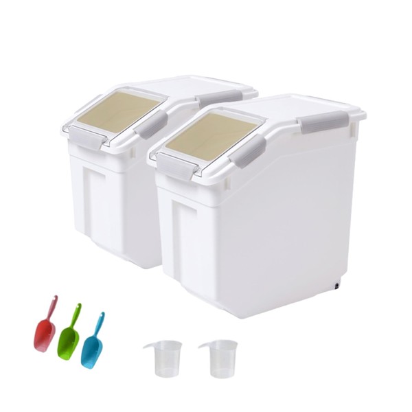 Qiveno Airtight Flour Storage Container 25 lb Rice Storage Container