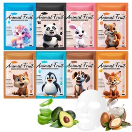 Pack of 8 Sheet Natural Face Masks Set,Hydrating, Moisturizing Sheet Masks for Women, with Hyaluronic Acid & Vitamin C,Oil Balance & Soothing Skincare Gift Set for Teenage Girls, Daily or Night Use