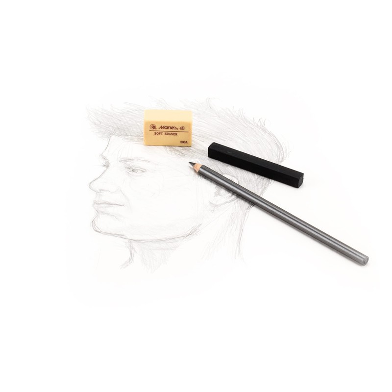 Marie's Artist 3 Pack of 4B Erasers, Professional Quality Removes