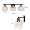 Bathroom Vanity Light, 3-Light Black Bathroom Light Fixtures with Electroplated