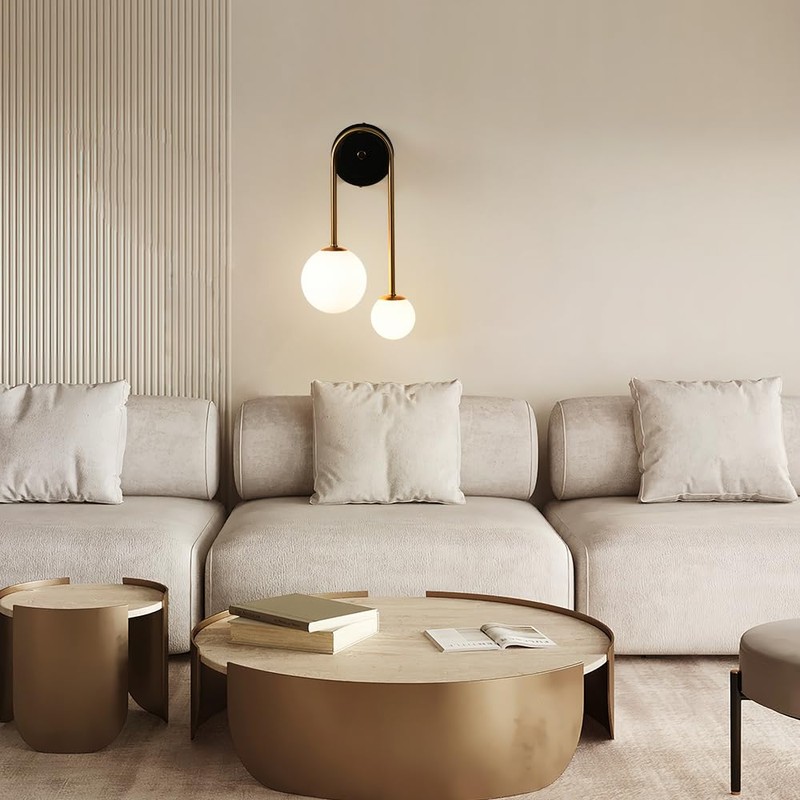 Skyblaze Mid-Century Modern Wall Sconce Glass Globes Wall Lamp Modern