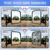 Universal Tractor mirrors,Magnetic Mirrors For Tractors Compatible with Kubota B