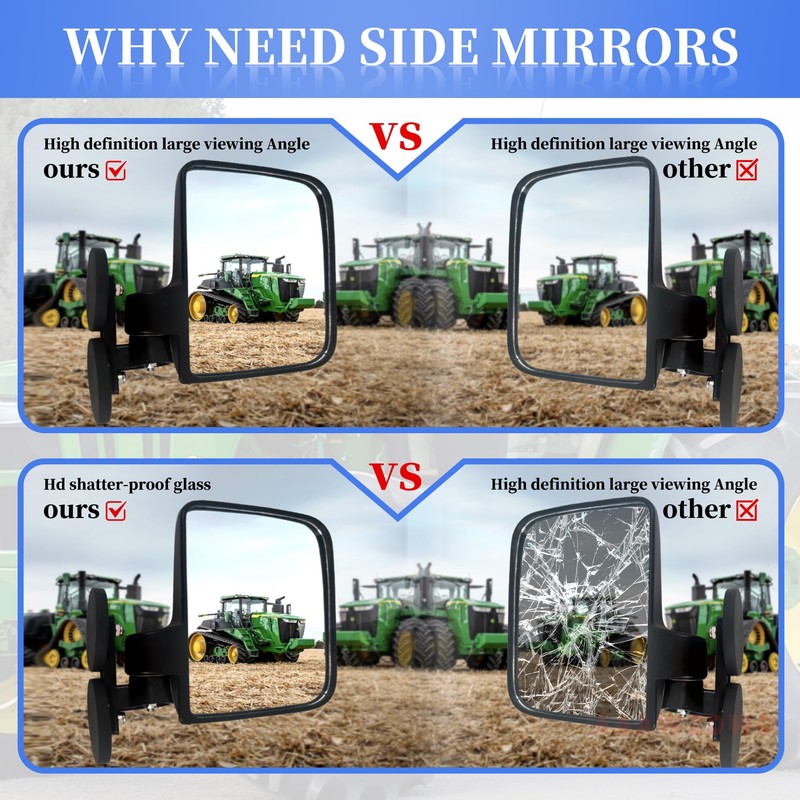 Universal Tractor mirrors,Magnetic Mirrors For Tractors Compatible with Kubota B