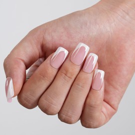 Vansiho Deep French Gel Nail Tips 600Pcs, Short Square Soft Gel Nail Tips, Pink French Tips Press on Nails, Fake Nails with Box for Nail Art DIY 15 Sizes