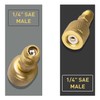 R32 R454B Brass Adapter, 1/4 Inch Female to 1/4 Inch