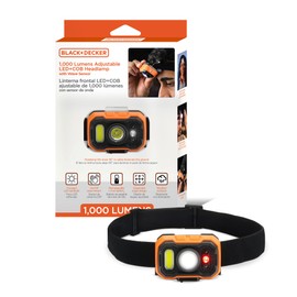 BLACK+DECKER Rechargeable Headlamp with Wave Sensor, Ultra Bright 1,000 Lumens LED Head Light, Adjustable 90° Tilt, 7 Lighting Modes, IP65 Waterproof, Fits Over Helmet, 14 Hour Head Lamp for Camping
