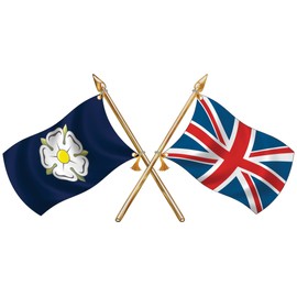 Totally Graphics Yorkshire Rose/Union Jack Crossed Flags (large 278mm x 556mm)