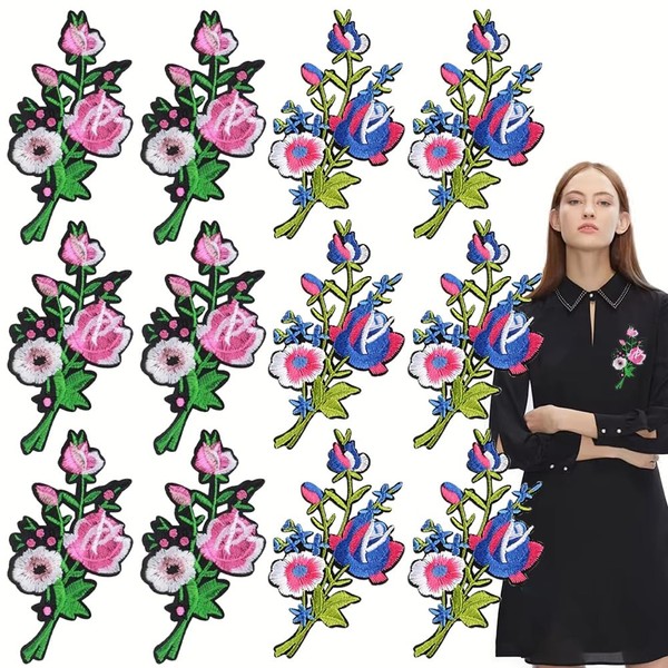 Paotxpum 12 Pieces Embroidered Iron onPatches Iron on Patches Sets