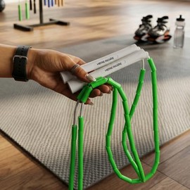 Cuerda de saltar ajustable con abalorio para adultos y niños, Hererope de 10 pies con asas irrompibles y abalorio inastillables para un entrenamiento 