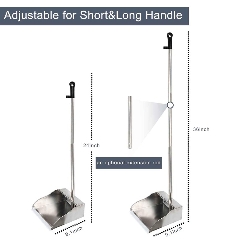 Stainless Steel Dustpan Metal Dustpan with Handle Heavy Duty Dust