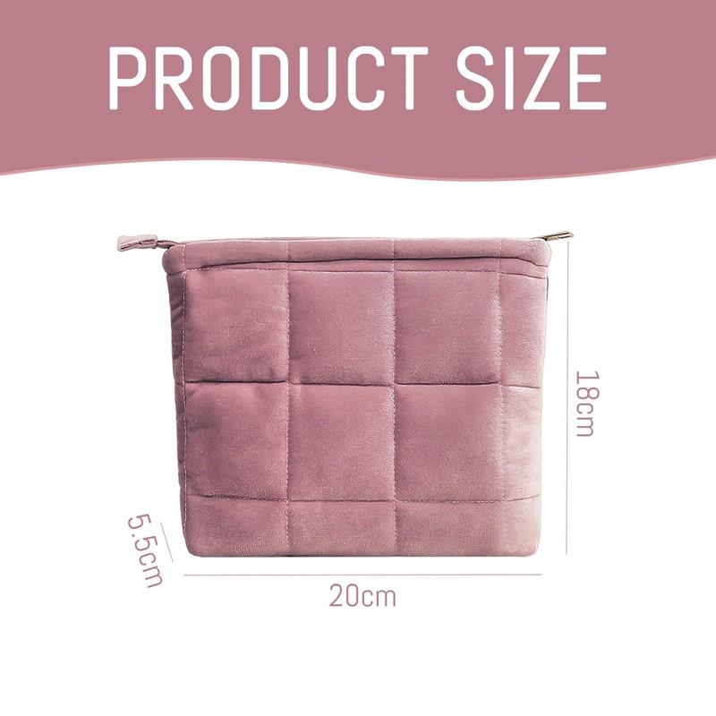 1 Velvet Makeup Bag, Large Capacity Storage Bag, Women's Travel