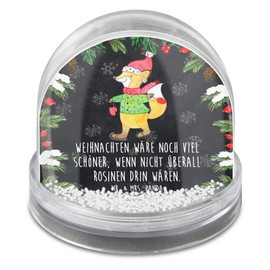 Mr. & Mrs. Panda Schneekugel Fuchs Schlittschuhe - Geschenk, Weihnachtsmann, Weihnachten, Advent, Weihnachtsdeko, Schüttelkugel, Wunderkugel,