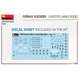 Mini Art 35384 1:35 Figures German Soldiers with Mun. Boxes (5) - Faithful Replica, Model Building, Plastic Kit, Crafts, Hobby, Gluing, Model Kit, Assembly, Unpainted