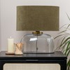 Creative Co-Op Modern Table Lamp with Glass Base and Velvet