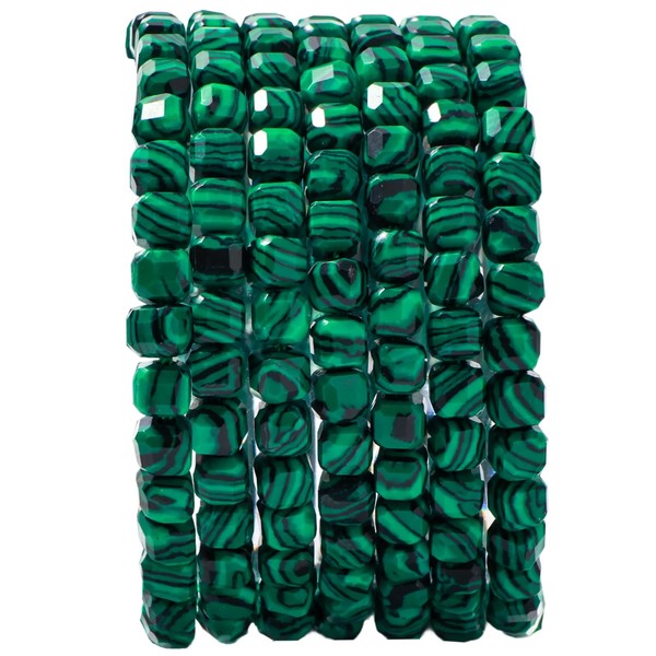 Natural Faceted Malachite Cube Stone Beads 5-5.5mm 60pcs/str Loose Square