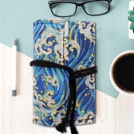 SEWACC Pencil Roll up Bag Portable Wear-resistant Pencil Organizer Japanese Style Storage Case Pens and Brushes Easy Access and Stylish Design