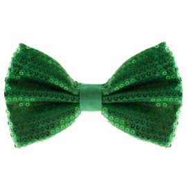 Man of Men Sequin Bow Ties for Men - Pre-tied Adjustable Length Bowtie, Many Colors to Choose From (Green)