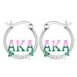Aka Sorority Gifts for Women 925 Sterling Silver Aka Hoop Earrings Jewelry Sorority Paraphernalia Sorority Gifts Aka Charms for Women