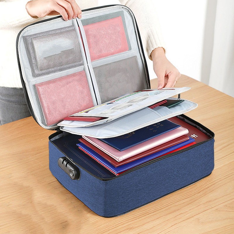 Certificate Storage Bag Oxford Document Bag Multi Layer Storage Pouch