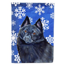 Caroline's Treasures LH9294GF Schipperke Winter Snowflakes Holiday Flag Garden Size, Small, Multicolor