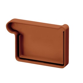 INEFA Gutter End Piece Box Gutter PVC NW83 / 83 mm, Left Brown Gutter Accessories, Easy Plug-In Installation, Made in Germany