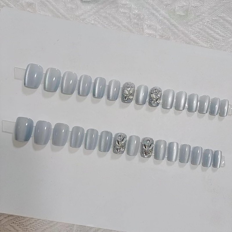 Nail Tip, Short, 24 Pieces, Nail Tip, False Claws, Cat's