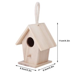 Hanging Birdhouse, 2PCS Wooden Bird House Hanging Nesting Box for Outdoor Garden Patio Decorative Accessories