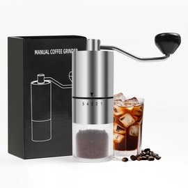 Rsoilch Manual Stainless Steel Coffee Grinder for Espresso,French Press,5 Adjustable Settings,Hand Maker with Built-In Burr,For Home Use and Camping Travel,Coffee Bean Grinders With Hand Crank