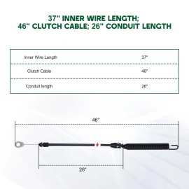Venseri 42 Deck Engagement Cable for Toro & MTD Lawn Mowers