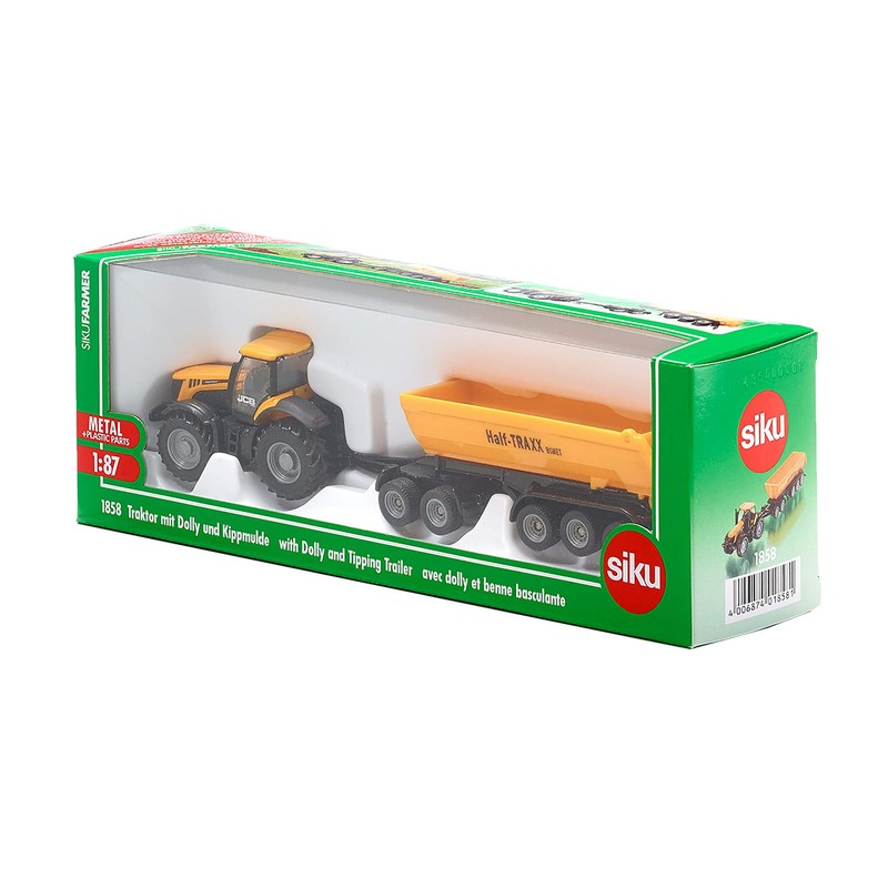 siku 1858, JCB Tractor with Dolly and Tipping Trailer, 1:87,