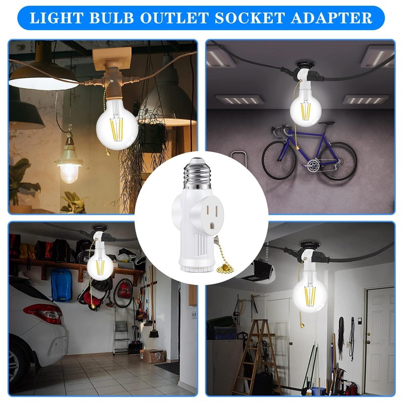 Light Socket Outlet Adapter, E26/E27 Bulb Plug Adapter, Light Socket
