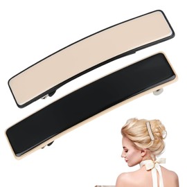 Pack of 2 Hair Clips, Hair Clips for Women, Large Hair Clip, Hair Clips for Thick Hair, Hair Clips for Women, Hair Accessories for Girls and Women (Black, White)