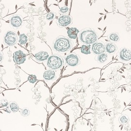 Orainege Floral Wallpaper Peel and Stick Wallpaper Blue Floral Contact Paper Peony Flower Wall Paper Self Adhesive Removable Wallpaper for Bedroom Bathroom Decorative 15.7"x118.1"