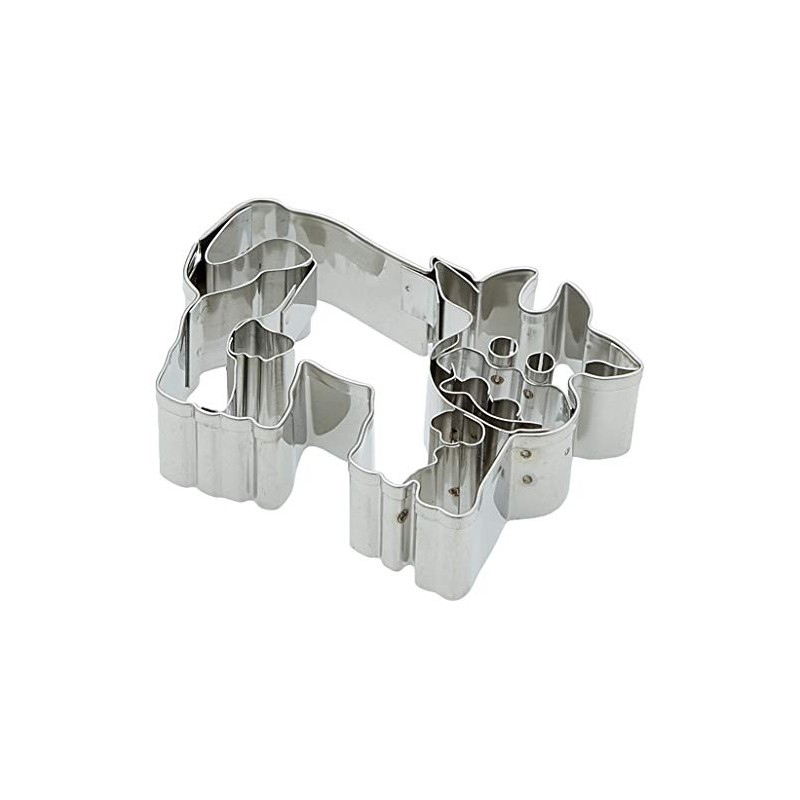 Staedter Cow Embossing Cookie Cutter, 7 cm, Stainless Steel, Silver,