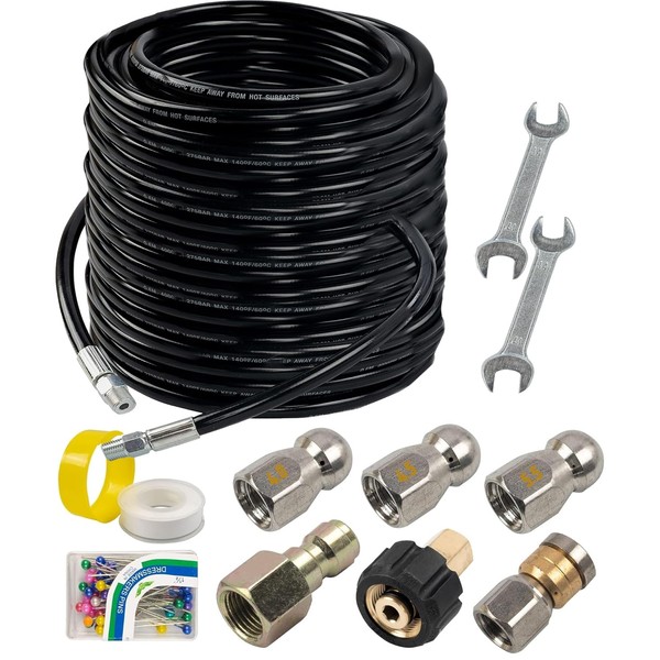 Hourleey Hourleey Sewer Jetter Kit for Pressure Washer 150FT, Drain