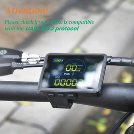 Mcezdy Left-Side Ebike Display, UART No. 2 Protocol, 24V-60V ABS Colorful Cycling Computer, Ebike LCD Display to Enrich Cycling Journey