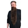 Long Faux Costume Beard and Mustache Set (Brown)