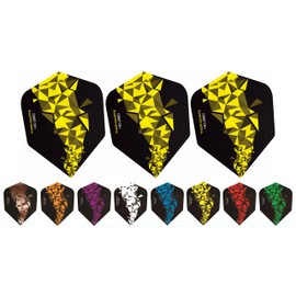 THOR-DARTS 15 Yellow-Black F2 150 mic Ultra Strong Darts Flights Extra Long Lasting (F2 Yellow, 15 Pieces (5 Set)) 150 Micron Fly Yellow & Black
