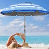Blissun 7.2' Portable Beach Umbrella with Sand Anchor, Tilt Pole,