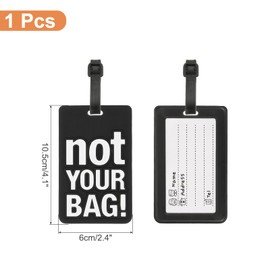 PATIKIL Luggage Tag (Not Your Bag), PVC Funny Travel Baggage Bag Tag Suitcase Identifier Label for Women Men, Black