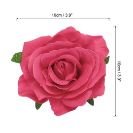 MECCANIXITY 20 Pcs Rose Flower Hair Clips 4 Inch Flower Hair Pins Flower Brooch for Women Hair Accessories Rose Red