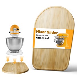 Bamboo Mixer Slider Mat Compatible with Kitchen aid 4.5-5 Qt Stand Mixer, Appliance Slider for Kitchen aid Stand Mixer, Countertop Storage Mover Sliding Tray
