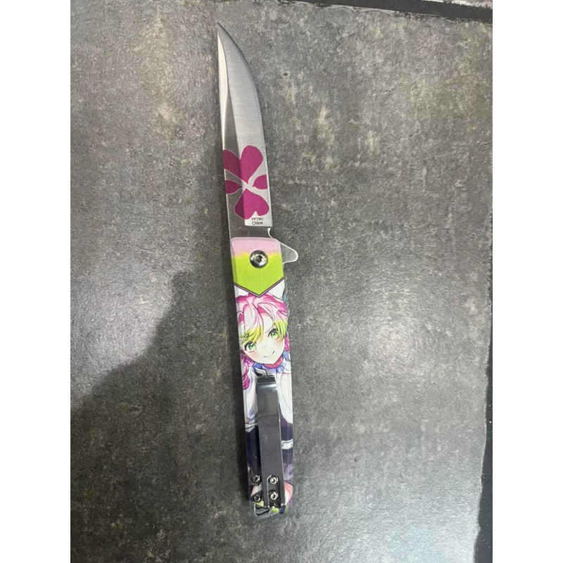 Super Knife Mitsuri Kanroji Demonslayer Assisted Open Pocket Knife9”