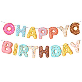 Donut Happy Birthday Banner Theme Birthday Party.For Children Birthday and BabyShower Party Supplies