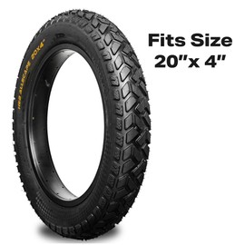 HEB ALLSCAPE 20x4.0 in Fat Tire for E-Bike MTB, Heavy Duty High-Performance Puncture Resistant E-Bike Mountain Bike Tire, All-Terrain Directional Tread, High-Density Tire for Street & Trail Riding
