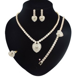 HUGS &KISSES tennis set necklace bracelet earrings ring gold filled