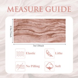 Xiomot Table Runner Fall Cheesecloth 10FT Dusty Pink Boho Gauze Cheese Cloth Rustic Sheer Table Runners for ThanksgivingWedding Bridal Baby Shower Party Decoration