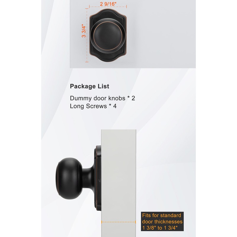 Haidms Oil Rubbed Bronze Dummy Door Knobs Interior, Dummy Interior