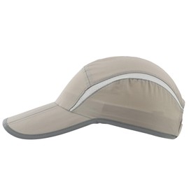 Connectyle Foldable Mesh Sports Cap with Reflective Stripes - Breathable Runner Cap, gray (light gray), M